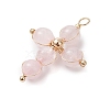 Natural Rose Quartz Pendants PALLOY-JF02885-03-3