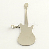 Non-Tarnish Guitar 201 Stainless Steel Stamping Blank Tag Big Pendants STAS-S030-02-1