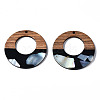 Opaque Resin & Walnut Wood Pendants RESI-T035-20-B01-2