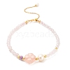 Natural Rose Quartz and Natural Lepidolite and Natural Agate Bead Bracelets BJEW-E098-13G-1