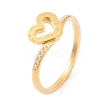 304 Stainless Steel Heart Finger Ring for Women RJEW-C086-06-G-1