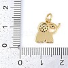 Elephant Rack Plating Brass Micro Pave Cubic Zirconia Charms KK-P287-03G-3