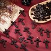 50Pcs Cross Wood Pendants PALLOY-FH00175-4