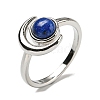 Natural Lapis Lazuli Adjustable Rings RJEW-K269-09P-05-2