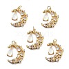 Brass Micro Pave Cubic Zirconia Pendants ZIRC-H122-04G-02-2