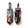 Natural Tiger Eye Pointed Pendants G-H281-01K-2