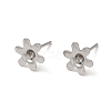 Non-Tarnish Flower 201 Stainless Steel Stud Earring Findings STAS-Q315-09P-1