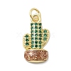 Brass Micro Pave Cubic Zirconia Pendants KK-A278-01A-01G-1