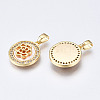 Brass Micro Pave Clear Cubic Zirconia Pendants KK-Q277-012-NF-3