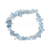 Natural Aquamarine Chip Beaded Stretch Bracelets for Women Men BJEW-JB10647-03-1