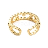 Rack Plating Brass Micro Pave Cubic Zirconia Open Cuff Rings for Women RJEW-U026-03G-03-3