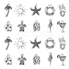 100Pcs 10 Style Ocean Theme Tibetan Style Alloy Pendants TIBEP-CJ0001-70-1