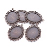 Tibetan Style Oval Pendant Cabochon Settings TIBE-473-R-NR-2