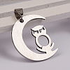 Moon with Owl 201 Stainless Steel Pendants X-STAS-D130-23-2