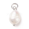 Grade B Natural Cultured Freshwater Pearl Charms X-PALLOY-JF01497-02-2