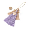 Handmade Macrame Cotton Cord Angel Pendant Decorations HJEW-JM02669-02-3