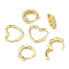 3Pairs 3 Style Clear Cubic Zirconia Heart & Rectangle & Ring Hoop Earrings EJEW-YW0001-05-3