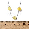 304 Stainless Steel Cat Eye Round Beads Handmade Chain Necklaces for Women NJEW-C073-01P-03-5