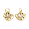 Rack Plating Brass Micro Pave Clear Cubic Zirconia Charms KK-Z064-17G-1