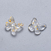 Two Tone Transparent Spray Painted Glass Charms GLAA-T016-22D-2