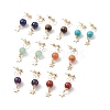 7 Pairs 7 Style Natural Mixed Gemstone Beaded Dangle Stud Earrings EJEW-JE05058-1