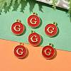 Golden Plated Alloy Enamel Charms X-ENAM-S118-03G-5