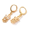 Rack Plating Golden Brass Dangle Leverback Earrings EJEW-B037-18G-2