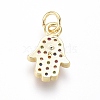 Brass Micro Pave Cubic Zirconia Charms ZIRC-I032-52G-2