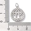 Rack Plating Brass Micro Pave Clear Cubic Zirconia Pendants KK-Z039-12P-3