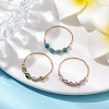 3Pcs Natural Amethyst & Apatite & Moss Agate Rings RJEW-TA00120-2