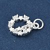 925 Sterling Silver Micro Pave Clear Cubic Zirconia Star Ring Charms STER-S011-05S-2