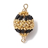 Seed Beads Loom Round Connector Charms PALLOY-MZ00375-1