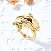 Dolphin Brass Cuff Rings for Women RJEW-Z085-01G-02-2