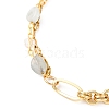 Brass Link Chain & 304 Stainless Steel Textured Dapped Chains Bracelets for Women BJEW-JB12481-04-3