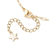 Christmas Brass Pave Clear Cubic Zirconia Snowflake & 304 Stainless Steel Star and Round Glass Tassel Brass Paperclip Chain Bib Necklaces NJEW-JN05504-5