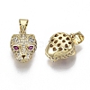 Brass Micro Pave Cubic Zirconia Charms X-ZIRC-R109-044G-NF-1