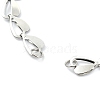 Brass Heart Link Chain Slider Bracelet Making AJEW-JB01603-02-4