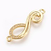 Brass Micro Pave Cubic Zirconia Links ZIRC-O026-16G-NR-1