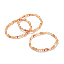 Natural Red Aventurine Beaded Stretch Bracelets BJEW-A117-A-24