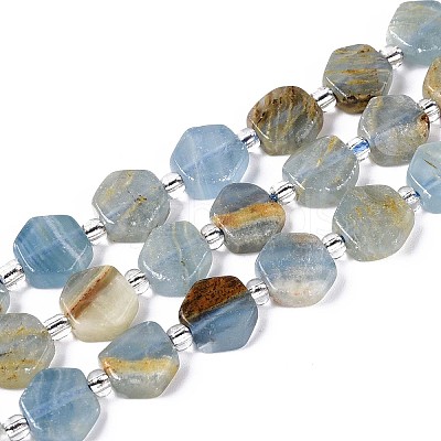 Natural Blue Calcite Beads Strands G-P534-A24-02-1