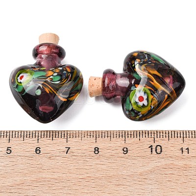 Handmade Lampwork Perfume Bottle Pendants LAMP-H072-02-1