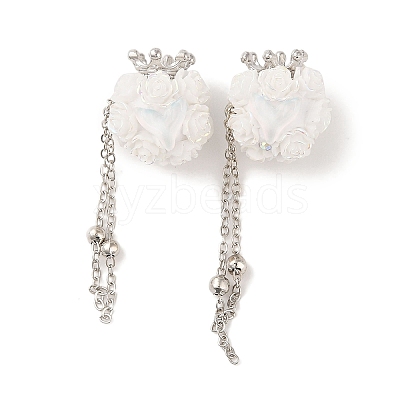Handmade Polymer Clay Rhinestone Tassel Dangle Beads CLAY-H003-01P-01-1