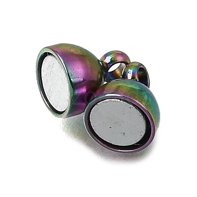 304 Stainless Steel Magnetic Clasps with Loops STAS-F365-04RC-1