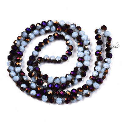 Electroplate Glass Beads Strands EGLA-A034-J6mm-F07-1