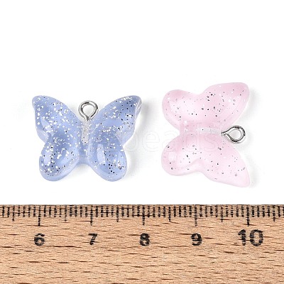 Transparent Resin and Glitter Powder Pendants RESI-T061-19M-1
