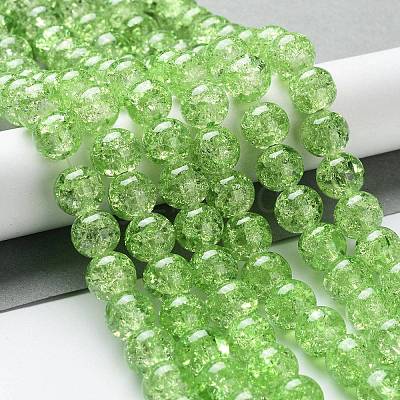 Spray Painted Crackle Glass Beads Strands CCG-Q001-10mm-11-1