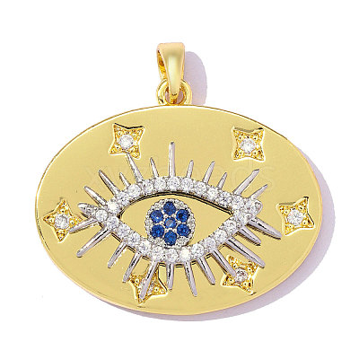 Brass Micro Pave Royal Blue Cubic Zirconia Pendants CU-OY001-67G-1