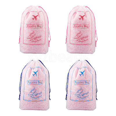 12Pcs 2 Colors  Makrofol Semi-transparent Drawstring Bag CON-MB0001-13-1