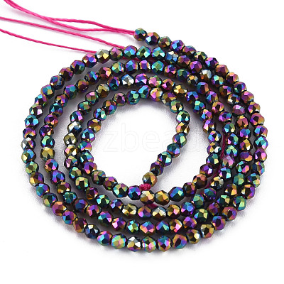 Electroplated Glass Beads Strands EGLA-S174-23D-03-1