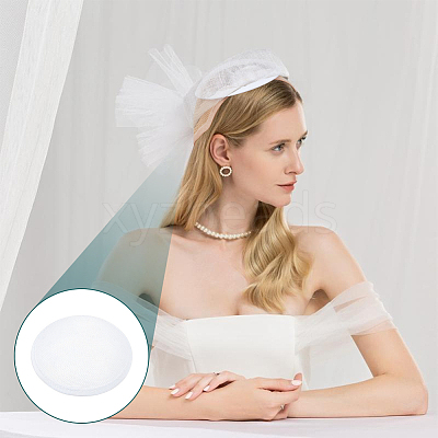 Imitation Hemp Round Fascinator Hat Base for Millinery LS-AJEW-WH0472-45A-04-1